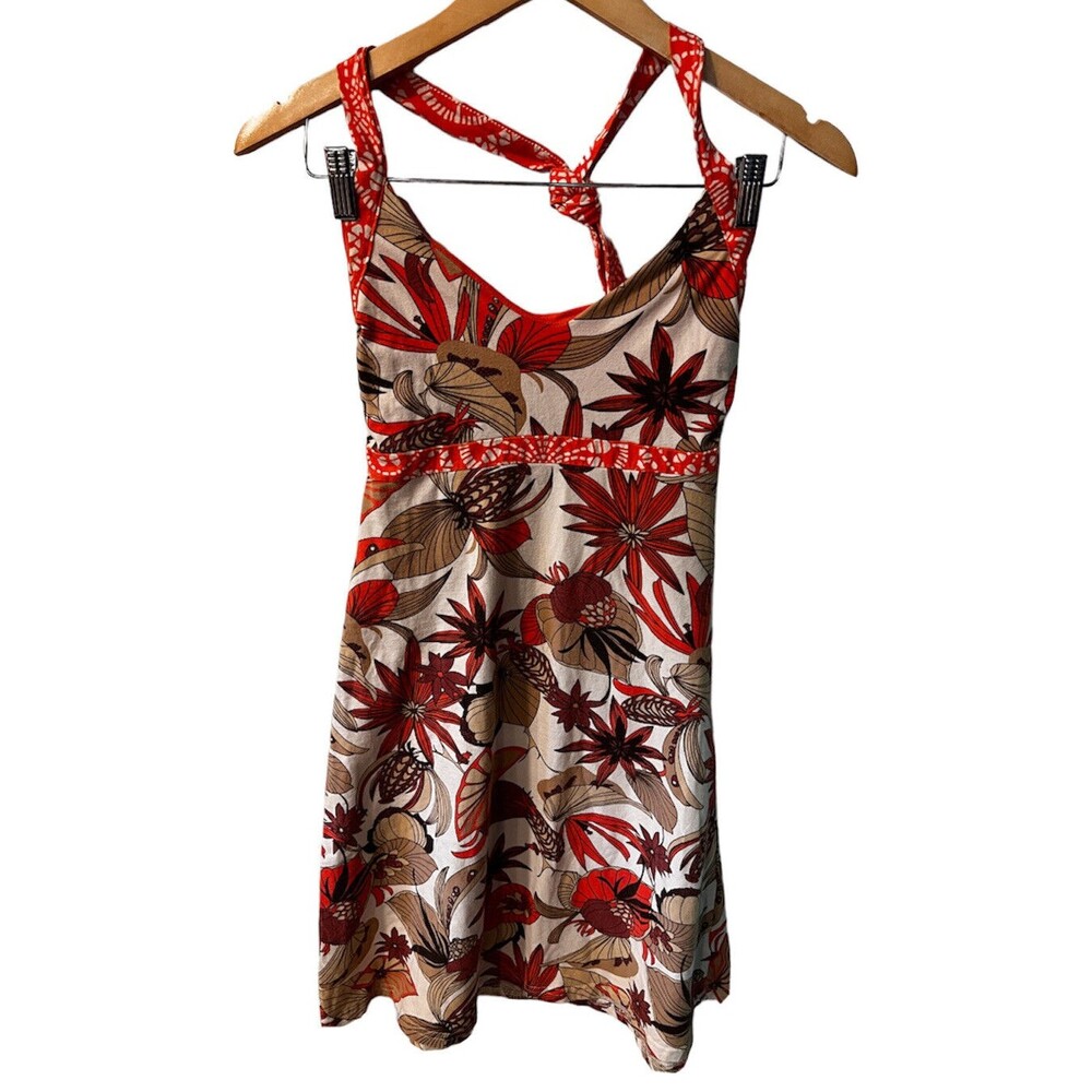 Patagonia Dress Womens Small Iliana Halter Mini Organic Cotton Floral Casual - Picture 10 of 10